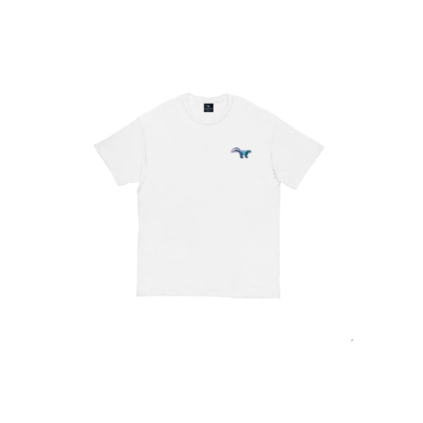 Simple & Clean : Color Mix Skunk Patch : White T -Shirt