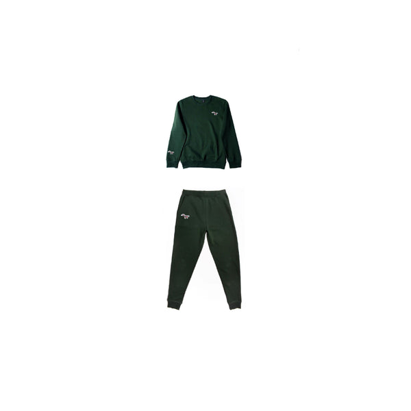 Multi Color Reject Plaid : Forrest Green Jogger suit