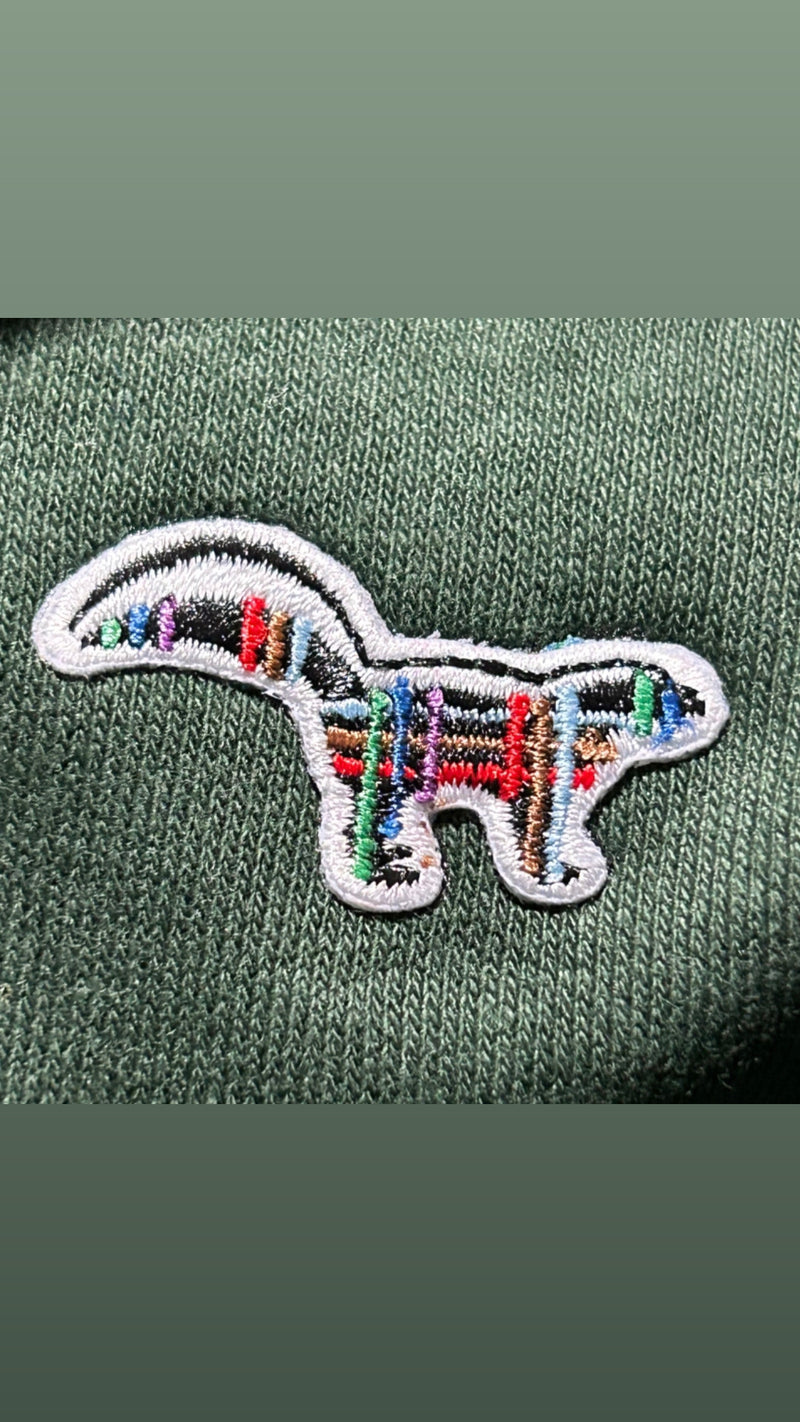 Multi Color Reject plaid Skunk Patch : Forrest Green  Hoodie